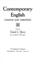 Cover of: Contemporary English; change and variation.