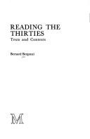 Cover of: Reading the thirties by Bergonzi, Bernard.