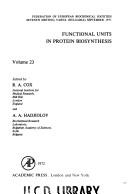 Cover of: Functional units in protein biosynthesis.
