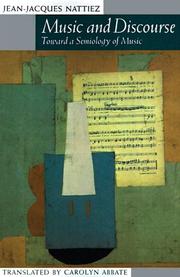 Cover of: Music and Discourse by Jean-Jacques Nattiez