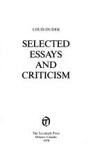 Cover of: Selected essays and criticism