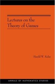 Cover of: Lectures on the Theory of Games (AM-37) (Annals of Mathematics Studies) by Harold William Kuhn