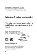 Cover of: Principles and methods for evaluating the toxicity of chemicals.