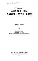 Cover of: Lewis's Australian bankruptcy law