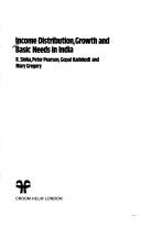 Cover of: Income distribution, growth, and basic needs in India