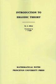 Cover of: Topics in ergodic theory