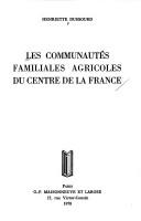 Cover of: Les communautés familiales agricoles du Centre de la France