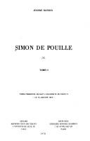 Cover of: Simon de Pouille by [texte établi par] Jeanne Baroin.