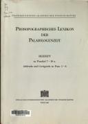 Cover of: Prosopographisches Lexikon der Palaiologenzeit