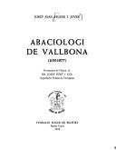 Abaciologi de Vallbona (1153-1977) by Monasterio de Santa María (Vallbona de las Monjas, Spain)