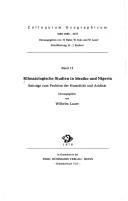 Cover of: Klimatologische Studien in Mexiko und Nigeria: Beiträge zum Problem der Humidität und Aridität
