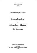 Cover of: Introduction à Monsieur Ouine de Bernanos