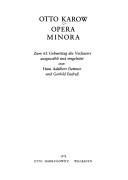 Cover of: Opera minora: zum 65. Geburtstag