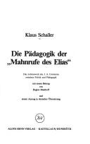 Cover of: Die Pädagogik der "Mahnrufe des Elias" by Klaus Schaller