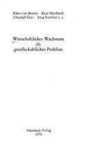 Cover of: Wirtschaftliches Wachstum als gesellschaftliches Problem