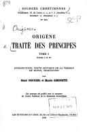 Cover of: Traité des principes by Origen comm