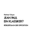 Cover of: Jean Paul, ein Klassiker?: Bürgertum in d. Opposition