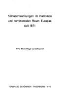 Cover of: Klimaschwankungen im maritimen und kontinentalen Raum Europas seit 1871