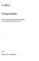 Cover of: Dorfgeschichte: zur Entstehung und gesellschaftlichen Funktion einer literarischen Gattung im Vormärz