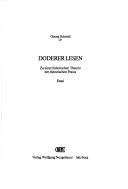 Cover of: Doderer lesen: zu einer hist. Theorie d. literarischen Praxis : Essai