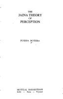 Cover of: The Jaina theory of perception by Pushpa Bothra