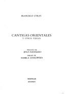 Cover of: Cantigas orientales y otros versos by Francisco Utray Sardá