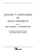 Cover of: Análisis y comentarios de textos históricos.