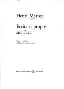 Cover of: Écrits et propos sur l'art by Henri Matisse