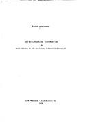 Cover of: Altbulgarische Grammatik als Einführung in die slavische Sprachwissenschaft by Rudolf Aitzetmüller