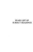 Cover of: Sears list of subject headings.
