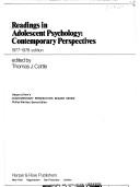 Cover of: Readings in adolescent psychology: contemporary perspectives