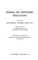 Cover of: Personal and professional recollections