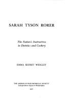 Cover of: Sarah Tyson Rorer by Emma Seifrit Weigley