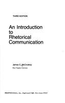 Cover of: introduction to rhetorical communication | James C. McCroskey