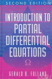 Cover of: Introduction to partial differential equations by G. B. Folland