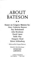 Cover of: About Bateson: essays on Gregory Bateson