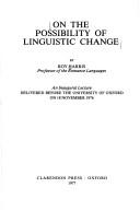 Cover of: On the possibility of linguistic change