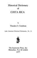 Cover of: Historical dictionary of Costa Rica