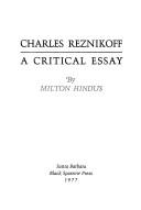 Charles Reznikoff by Milton Hindus