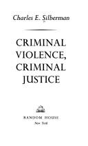 Cover of: Criminal violence, criminal justice