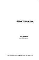 Cover of: Functionalism