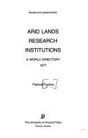 Cover of: Arid-lands research institutions by Patricia Paylore, Patricia Paylore