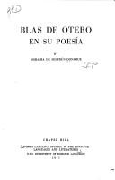 Cover of: Blas de Otero en su poesía by Moraima de Semprún Donahue