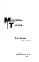 Metaphysical thinking by Elmer W. Sprague