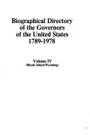 Cover of: Biographical directory of the governors of the United States, 1789-1978