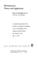 Cover of: Chemometrics: Theory and Application : A Symposium (ACS symposium series ; 52)