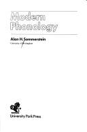 Cover of: Modern phonology by Alan H. Sommerstein