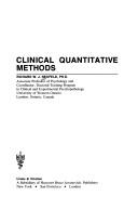 Cover of: Clinical quantitative methods