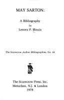 Cover of: May Sarton: a bibliography