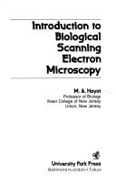 Cover of: Introduction to biological scanning electron microscopy